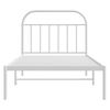 vidaXL Metal Bed Frame without Mattress with Headboard White 100x190cm