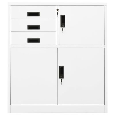 vidaXL Office Cabinet White 90x40x102 cm Steel