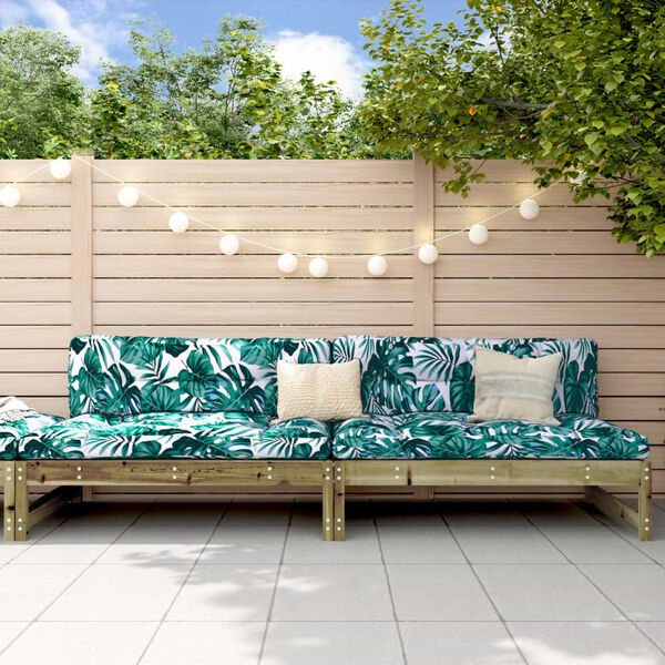 vidaXL Garden Middle Sofas 2 pcs 120x80 cm Impregnated Wood Pine