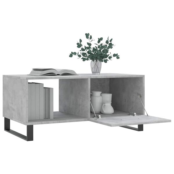 vidaXL Coffee Table Concrete Grey 90x50x40 cm Engineered Wood