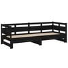 vidaXL Pull-out Day Bed without Mattress Black 2x(80x200) cm