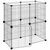 vidaXL 12-Panel Pet Cage with Door Black 70x35x70 cm Steel
