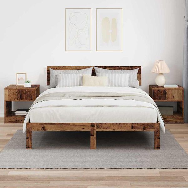 vidaXL End Table 2 pcs Old Wood 40.5 x 40 x 45 cm Engineered Wood