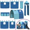 vidaXL Bunk Bed without Mattress with Slide and Curtains Blue 80x200 cm