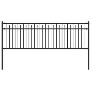 vidaXL Spike Fence Black 200 x 110 cm Powder-Coated Steel