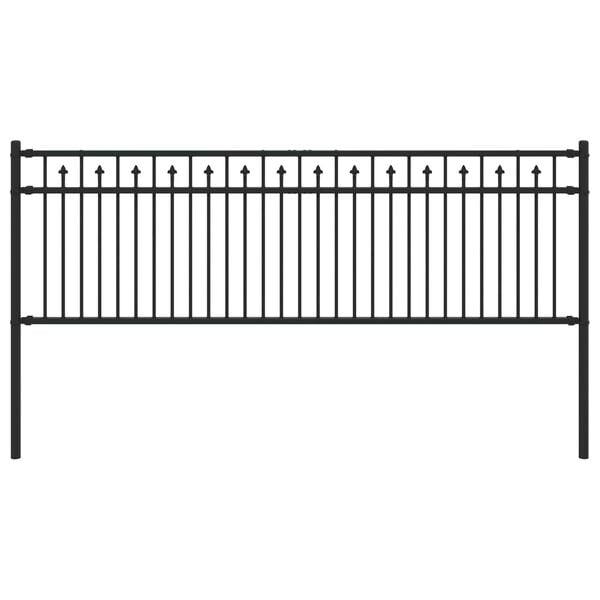 vidaXL Spike Fence Black 200 x 110 cm Powder-Coated Steel