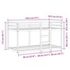 vidaXL Bunk Bed without Mattress White&Black 90x190 cm Single Solid Wood Pine