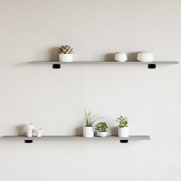 vidaXL Wall Shelves 4 pcs Grey Sonoma 100x10x1.5 cm Engineered Wood