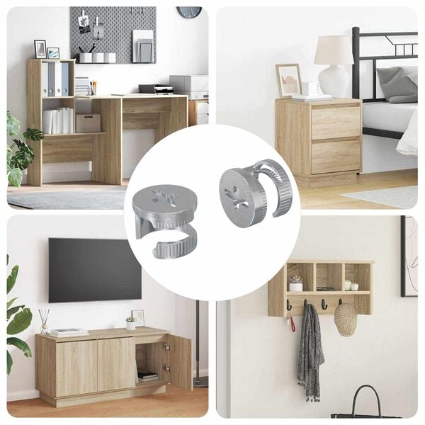 vidaXL Cam Lock Nuts 2 pcs Silver 12 x 10 mm Steel