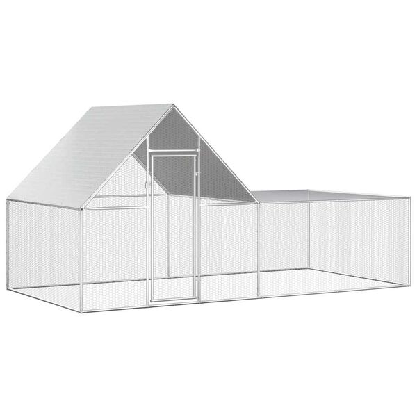 vidaXL Chicken Coop 4x2x2 m Galvanised Steel