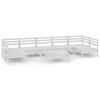 vidaXL 8 Piece Garden Lounge Set White Solid Wood Pine