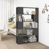 vidaXL Book Cabinet Room Divider High Gloss Grey Engineered Wood