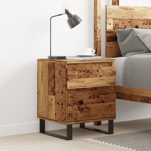 vidaXL Bedside Cabinet Old Wood 40x35x50 cm Engineered Wood
