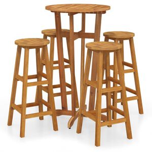 vidaXL 5 Piece Garden Bar Set Solid Wood Acacia