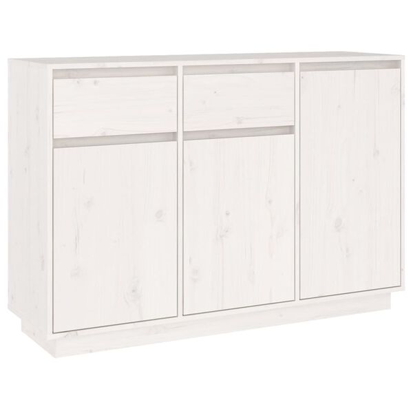 vidaXL Sideboard White 110x34x75 cm Solid Wood Pine