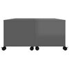 vidaXL Coffee Table High Gloss Grey 75x75x38 cm Engineered Wood