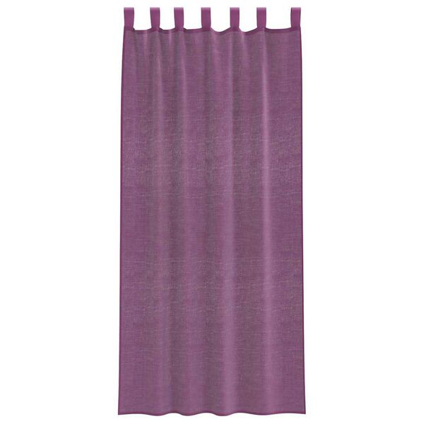 vidaXL Voile Curtains with Loops 2 pcs Purple 140x245 cm