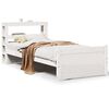 vidaXL Bed Frame with Headboard without Mattress White 90x200 cm