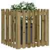 vidaXL Garden Planter with Fence Design 70x70x70 cm Impregnated Wood Pine