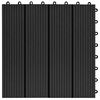 vidaXL Decking Tile 11 pcs Black 30 x 30 cm WPC