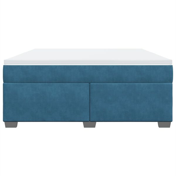 vidaXL Box Spring Bed with Mattress Dark Blue 180x200 cm Velvet