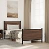 vidaXL Metal Bed Frame without Mattress Brown Oak 75x190 cm Small Single