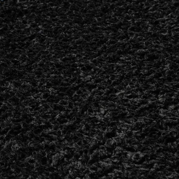 vidaXL High Pile Shaggy Rug Black 140x200 cm 50 mm