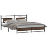 vidaXL Metal Bed Frame without Mattress Brown Oak 180x200 cm Super King