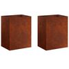 vidaXL Garden Planter 2 pcs Rusty 40 x 30 x 40 cm Weathering Steel