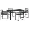 vidaXL Garden Dining Set 5 pcs Black Poly Rattan
