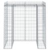 vidaXL Gabion Wall for Garbage Bin 110x91x120 cm Galvanised Iron