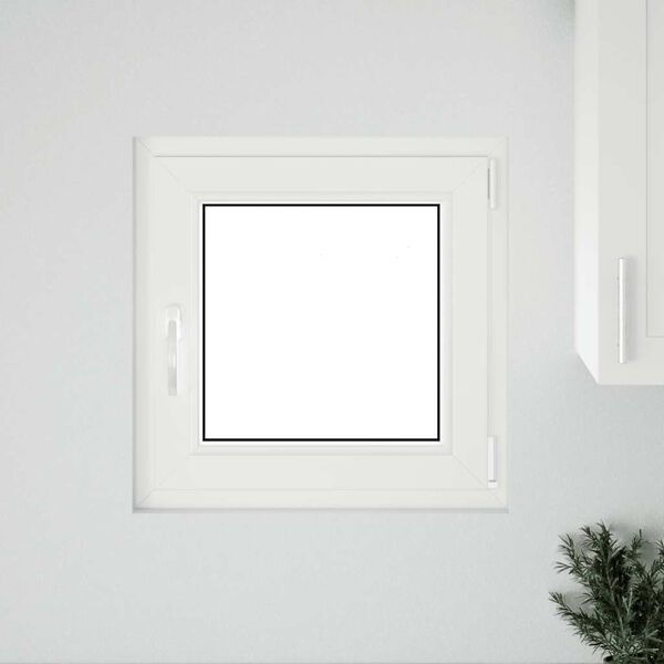 vidaXL Basement Window "RISOR" 50x50 cm Tilt&Turn DIN Right White