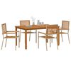 vidaXL Garden Dining Set 5 pcs Beige Poly rattan