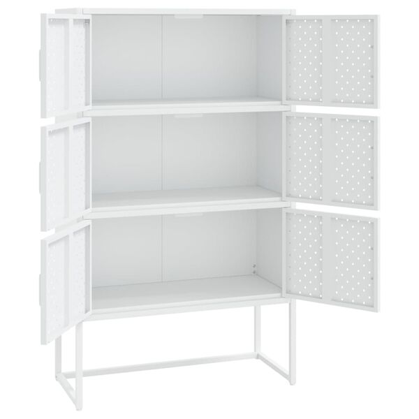 vidaXL Highboard White 80x35x135 cm Steel