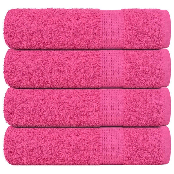 vidaXL Hand Towels "FROGN" 4 pcs Pink 50x100 cm 360 gsm