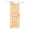 vidaXL Sliding Door 90 x 210 cm Solid Pine Wood (Untreated)
