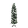 vidaXL Artificial Slim Christmas Tree Green and White 240 cm