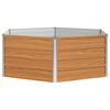 vidaXL Raised Garden Bed Wood Look 129 x 129 x 45 cm Galvanised Steel