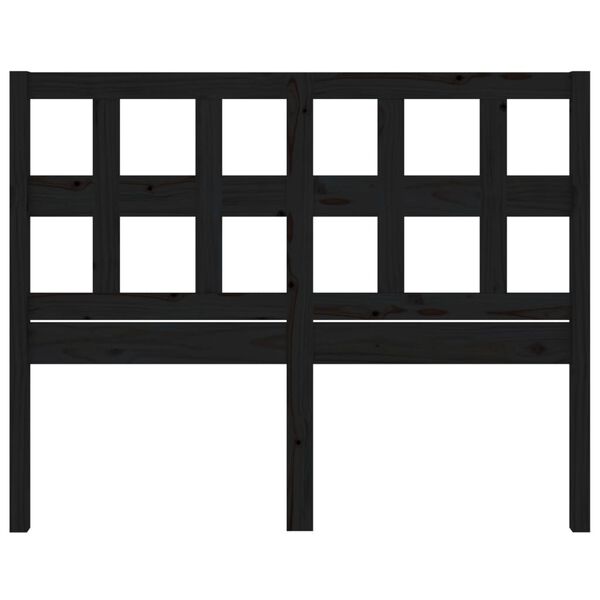 vidaXL Bed Headboard Black 145.5x4x100 cm Solid Wood Pine