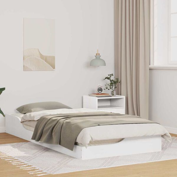 vidaXL Bed Frame White 80 x 200 cm Solid Pine Wood