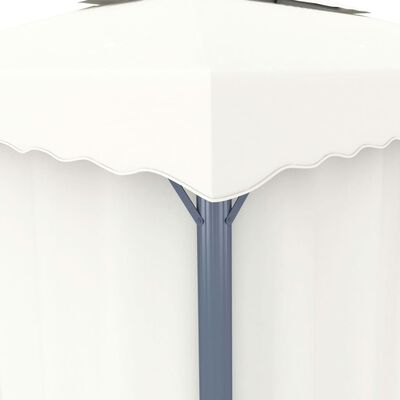vidaXL Gazebo with Curtain&LED String Lights 3x3 m Cream White
