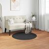 vidaXL Faux Rabbit Fur Rug Olite Black Ø 120 cm Polyester
