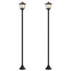 vidaXL Lamp Post Set with LED Bulb 2 pcs Black 16 x 16 x 156 cm
