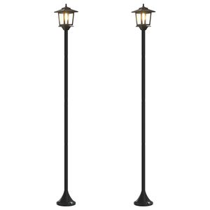 vidaXL Lamp Post Set with LED Bulb 2 pcs Black 16 x 16 x 156 cm