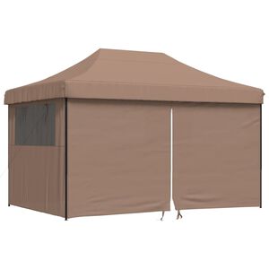 vidaXL Party Tent Brown with Black Frame Oxford Fabric