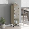 vidaXL Highboard with Glass Doors Sonoma Oak 35x37x120 cm