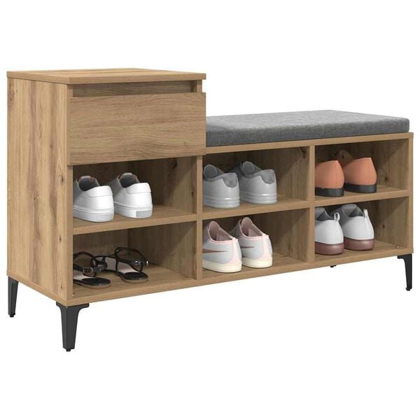 vidaXL Shoe Cabinet Artisan oak 102 x 36 x 60 cm Engineered wood