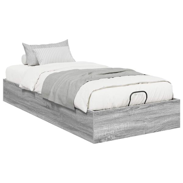 vidaXL Ottoman Bed Frame Grey Sonoma 203 x 90 x 25 cm Chipboard