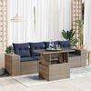 vidaXL 5 Piece Garden Sofa Set with Cushions Grey Poly Rattan Acacia