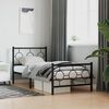 vidaXL Metal Bed Frame without Mattress with Footboard Black 90x200cm